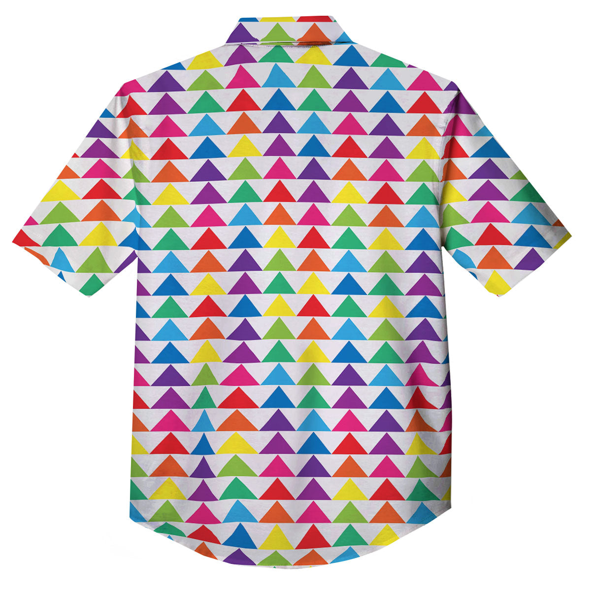 Triangles Rainbow Print Pattern Button Up Shirt-grizzshop