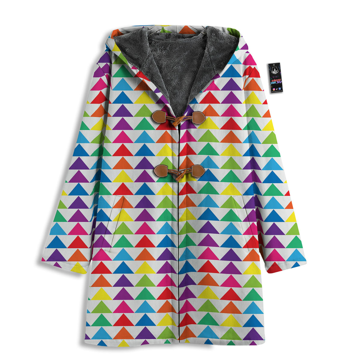 Triangles Rainbow Print Pattern Men's Windbreaker Jacket-grizzshop