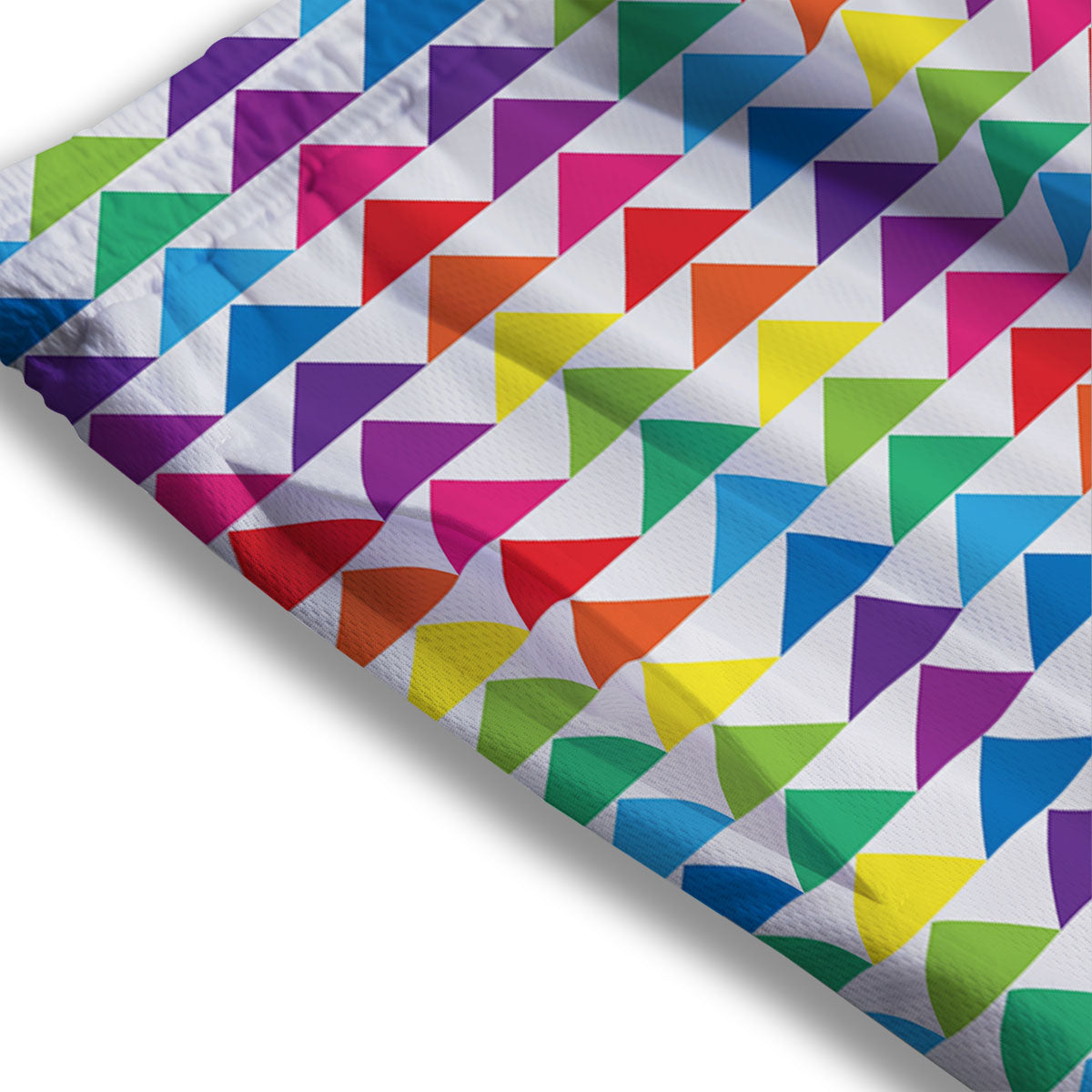 Triangles Rainbow Print Pattern Mesh Shorts