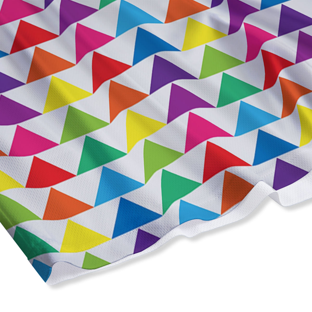 Triangles Rainbow Print Pattern Mesh Shorts
