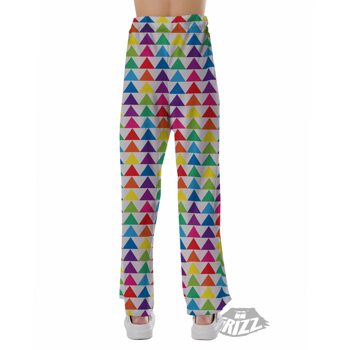 Triangles Rainbow Print Pattern Pajama Pants-grizzshop