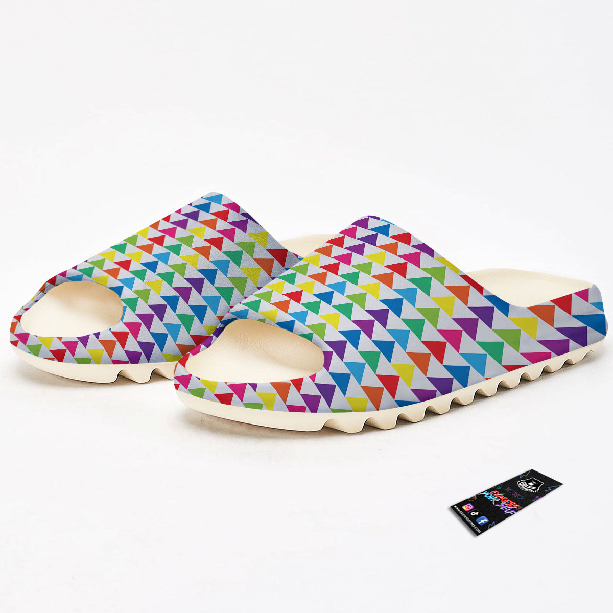 Triangles Rainbow Print Pattern Sandals-grizzshop