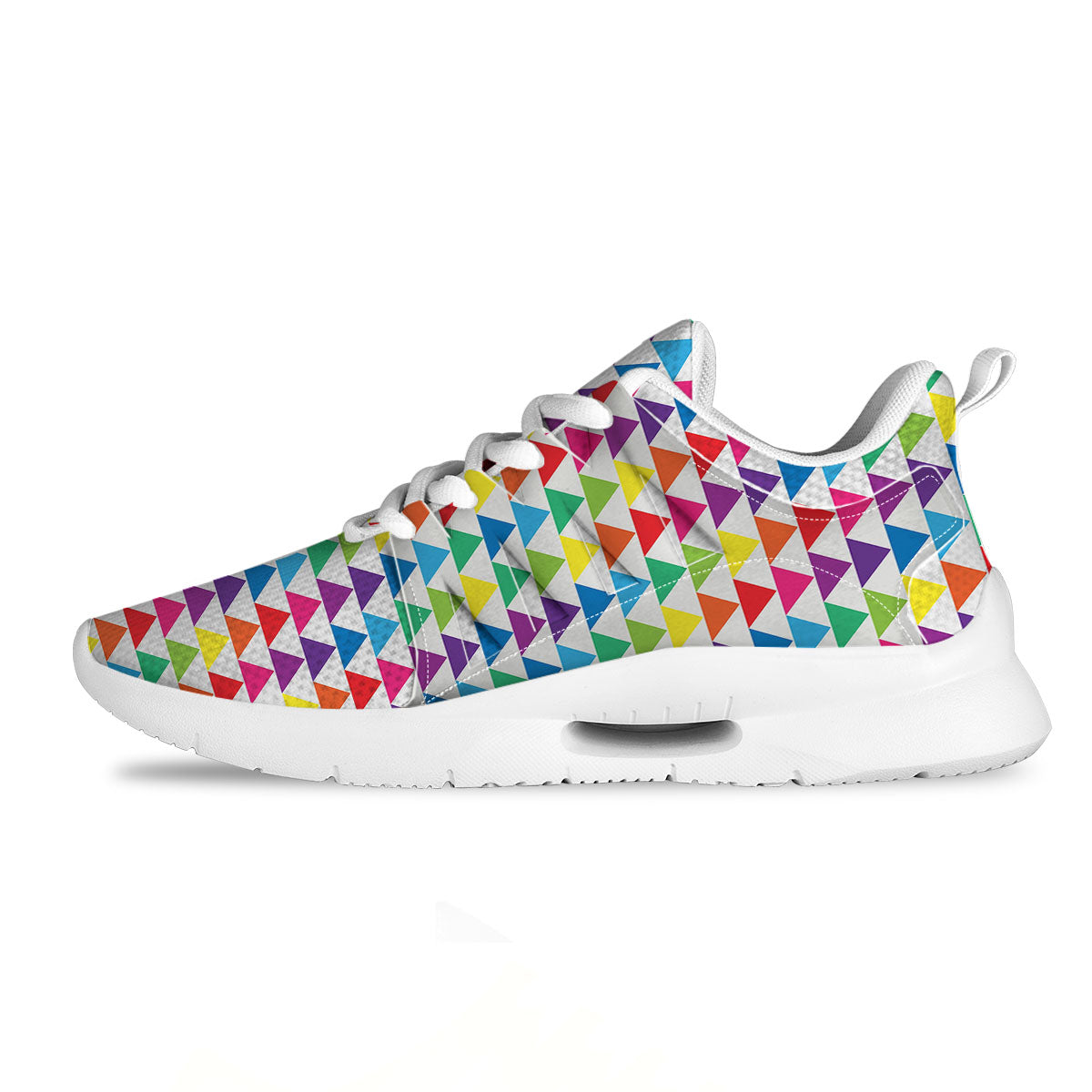 Triangles Rainbow Print Pattern Tennis Shoes-grizzshop