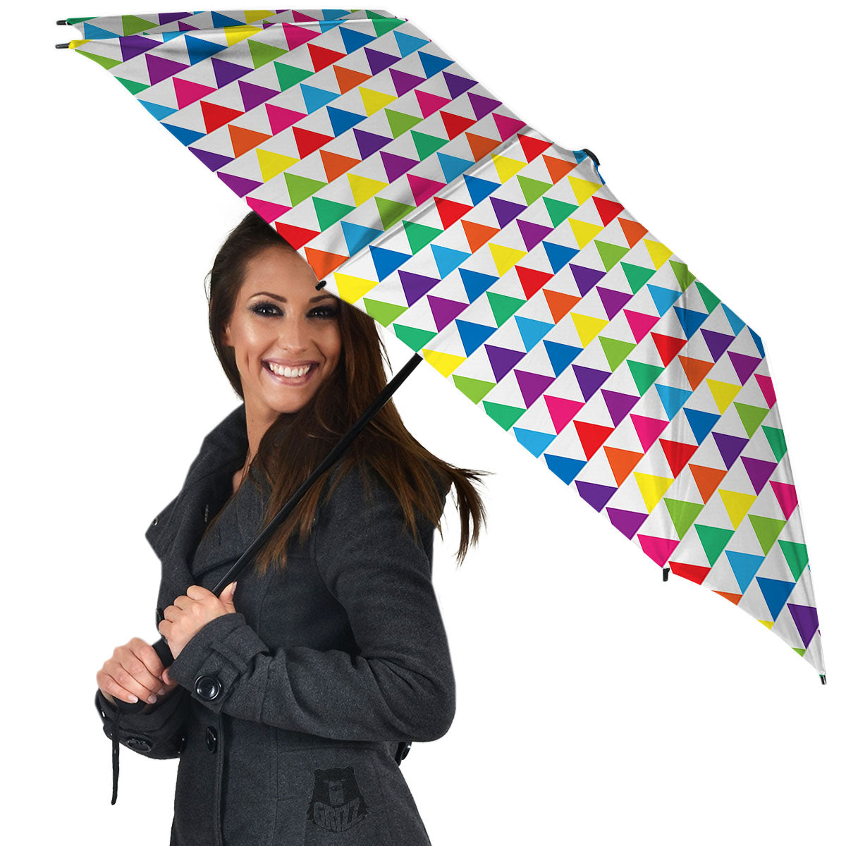 Triangles Rainbow Print Pattern Umbrella-grizzshop