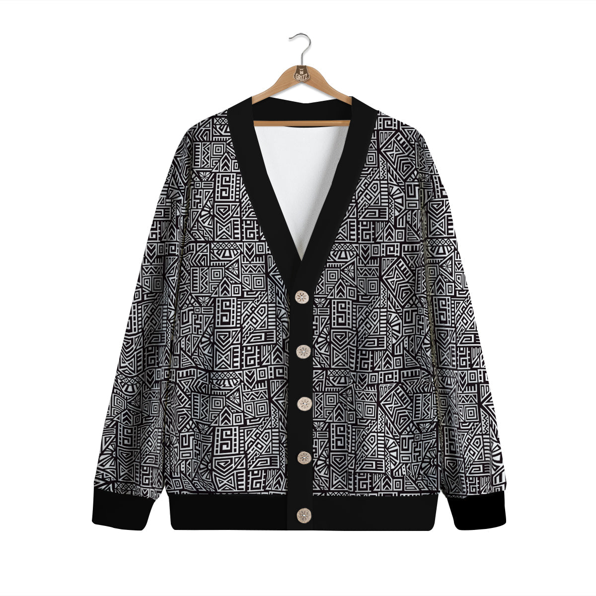 Tribal Ancient Aztec Print Pattern Cardigan-grizzshop