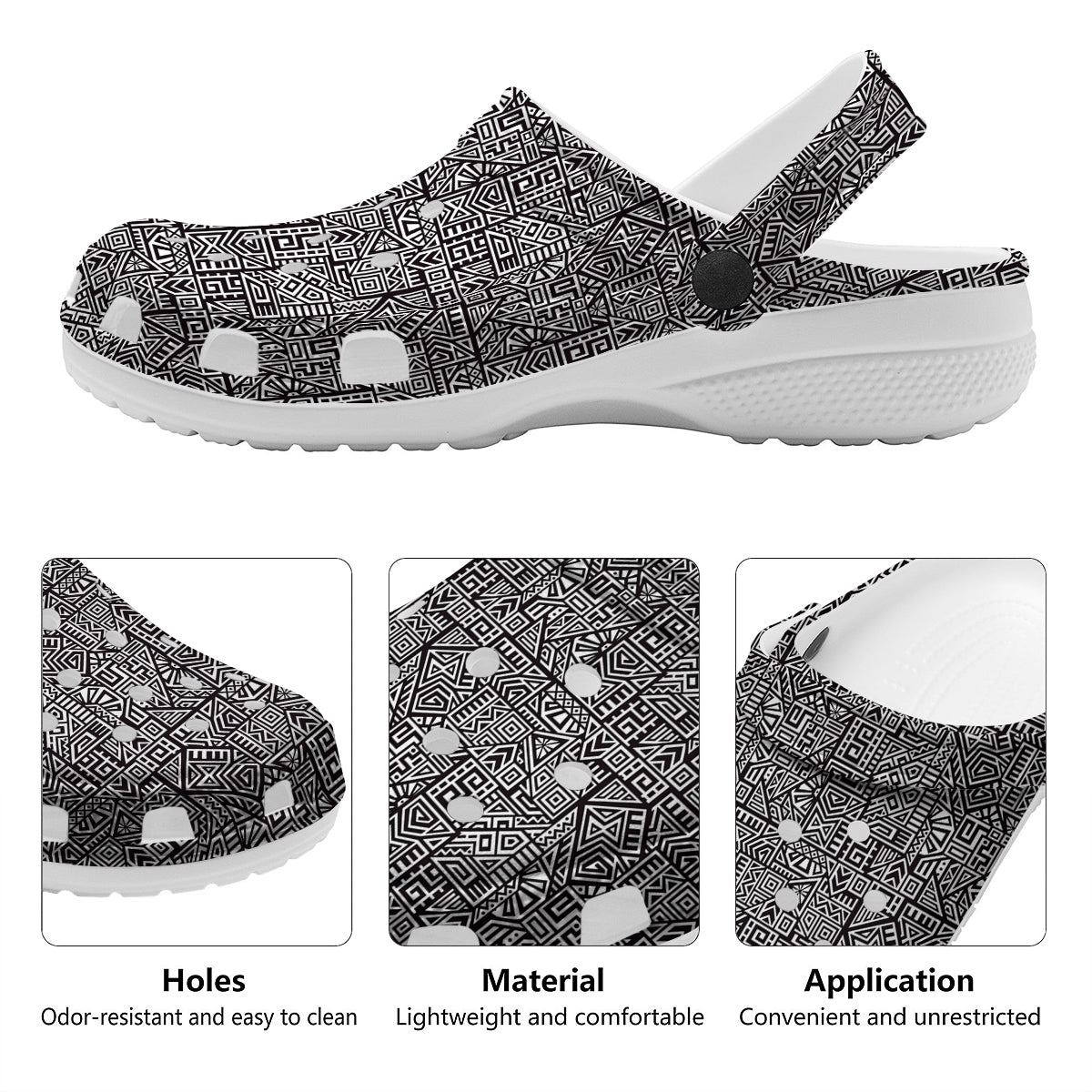Tribal Ancient Aztec Print Pattern Clog-grizzshop