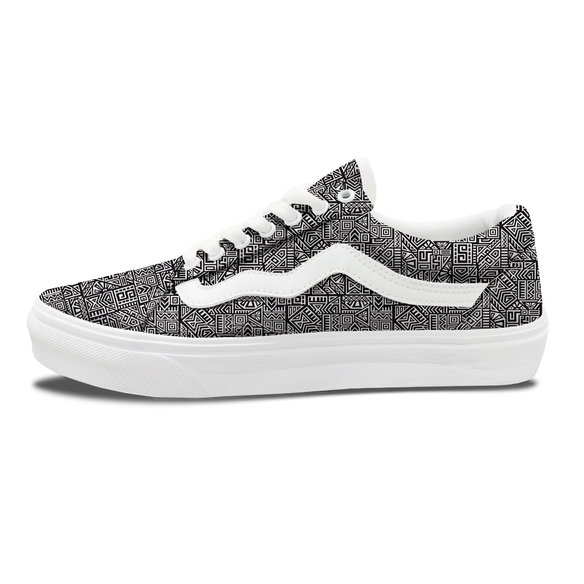 Tribal Ancient Aztec Print Pattern Skate Shoes-grizzshop