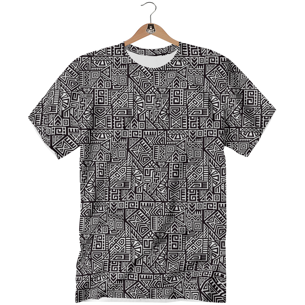 Tribal Ancient Aztec Print Pattern T-Shirt-grizzshop