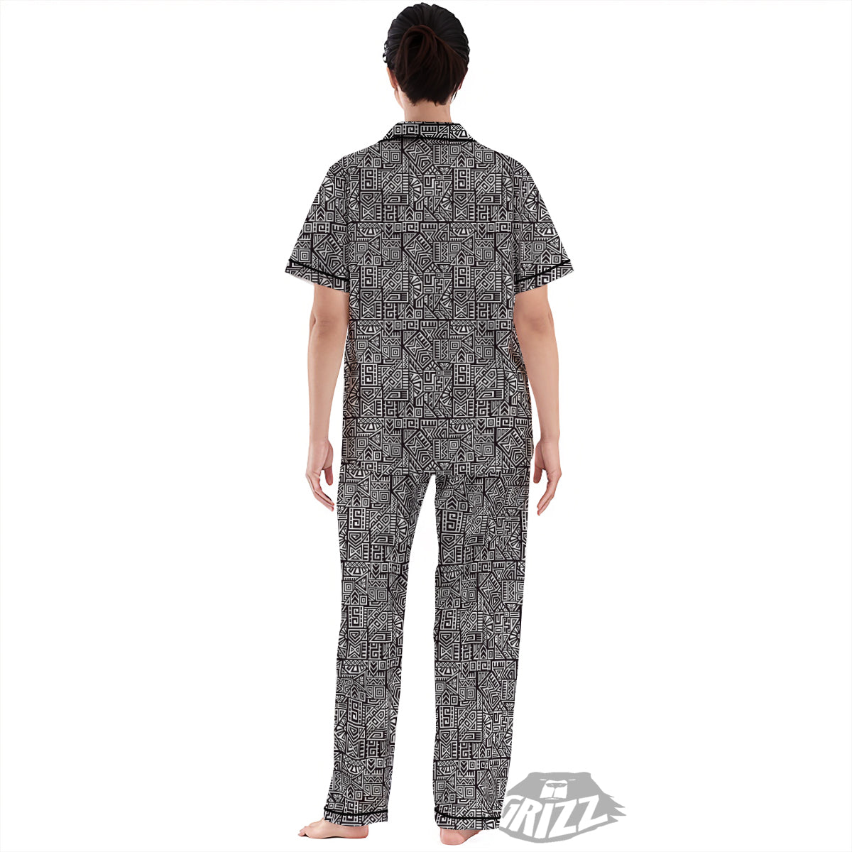 Tribal Ancient Aztec Print Pattern Women's Pajamas Set-grizzshop