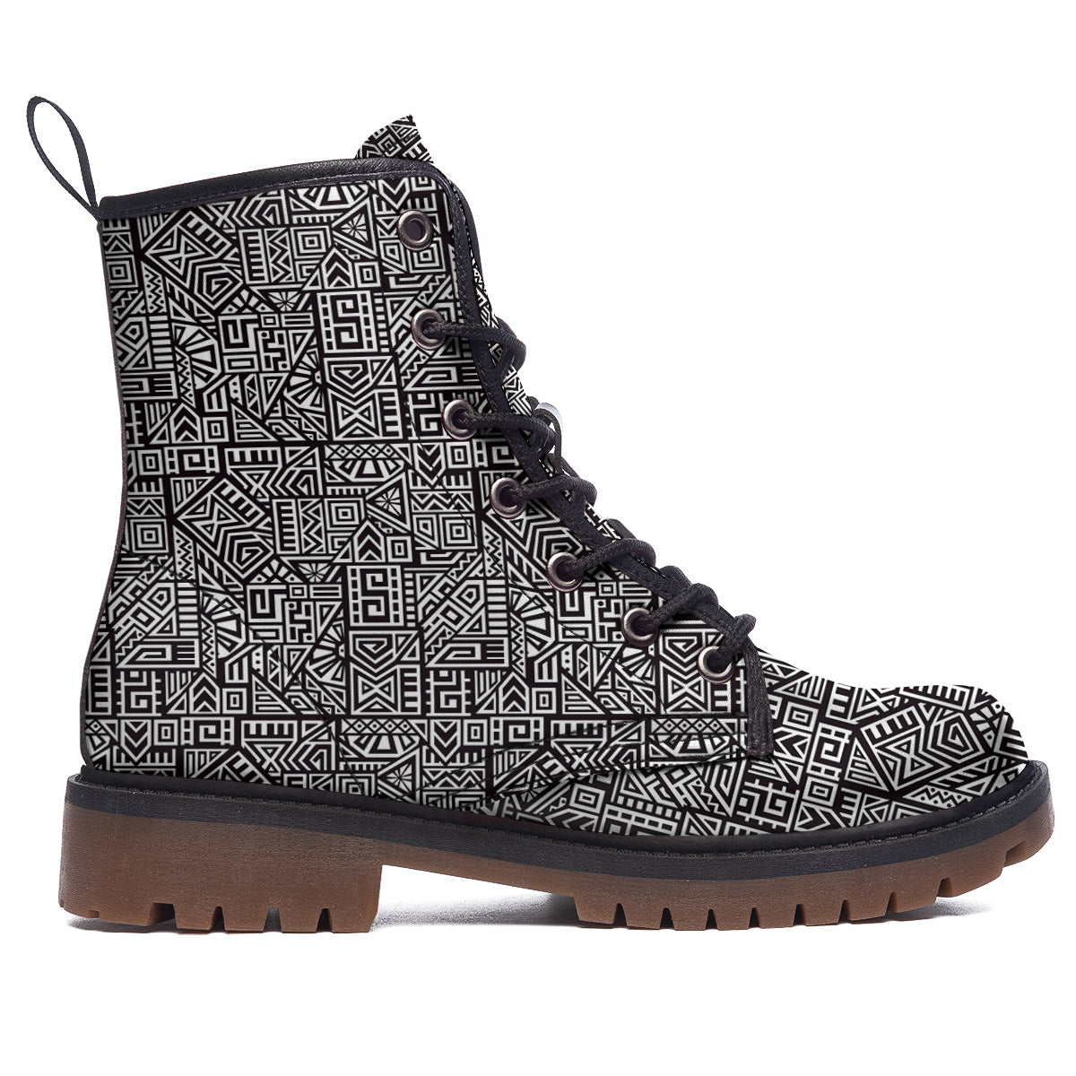 Tribal Ancient Aztec Print Pattern Work Boots-grizzshop