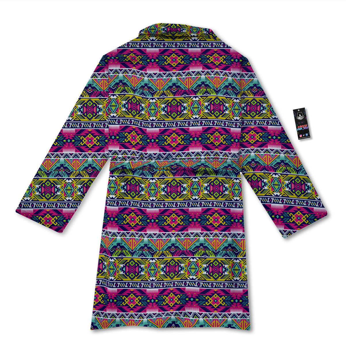 Tribal Aztec Colorful Print Pattern Bathrobe-grizzshop