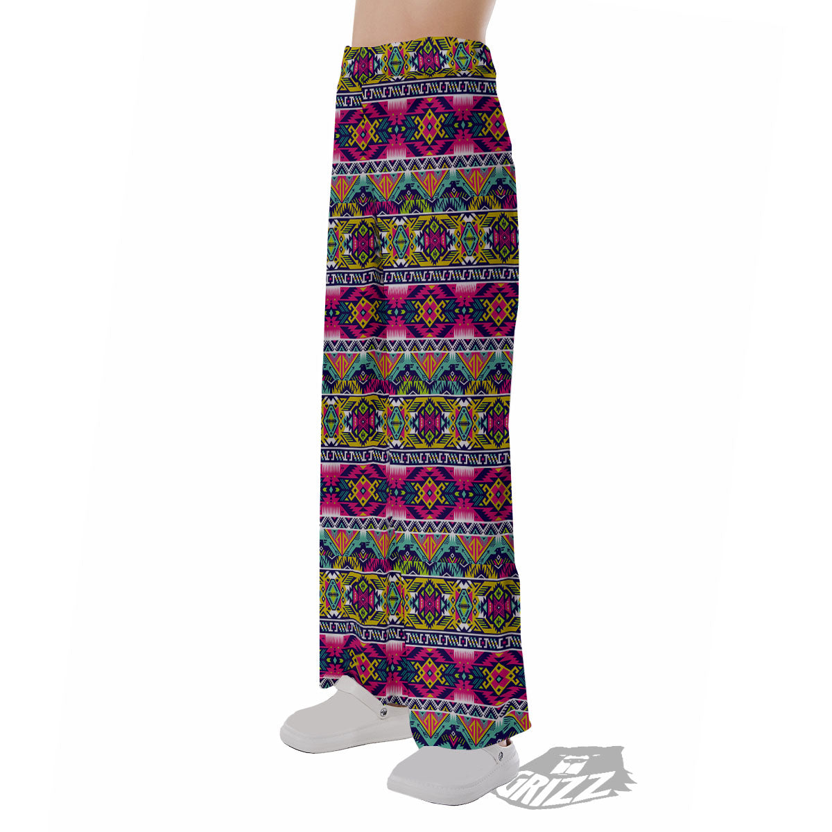 Tribal Aztec Colorful Print Pattern Pajama Pants-grizzshop