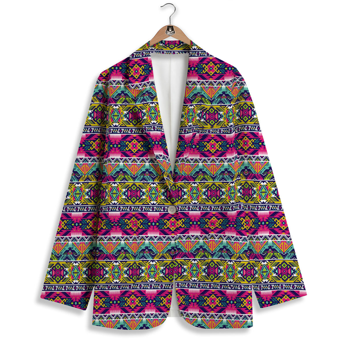 Tribal Aztec Colorful Print Pattern Women's Blazer-grizzshop