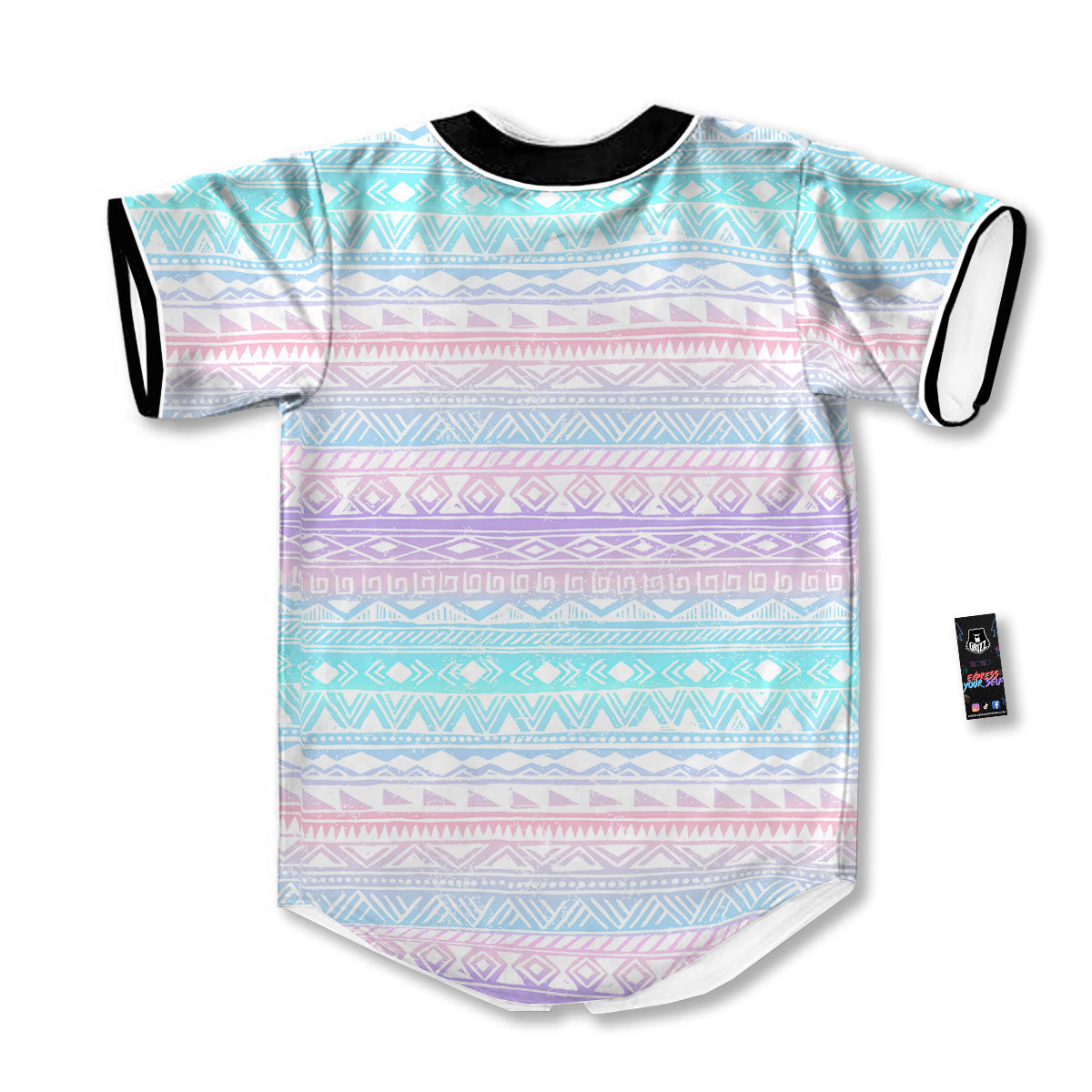 Tribal Aztec Pastel Print Pattern Baseball Jersey-grizzshop