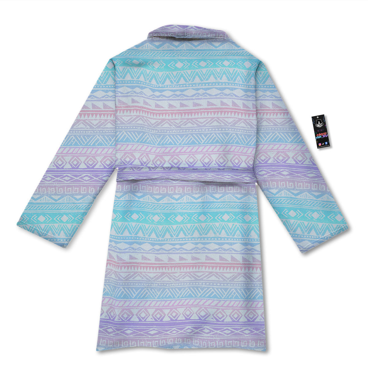 Tribal Aztec Pastel Print Pattern Bathrobe-grizzshop