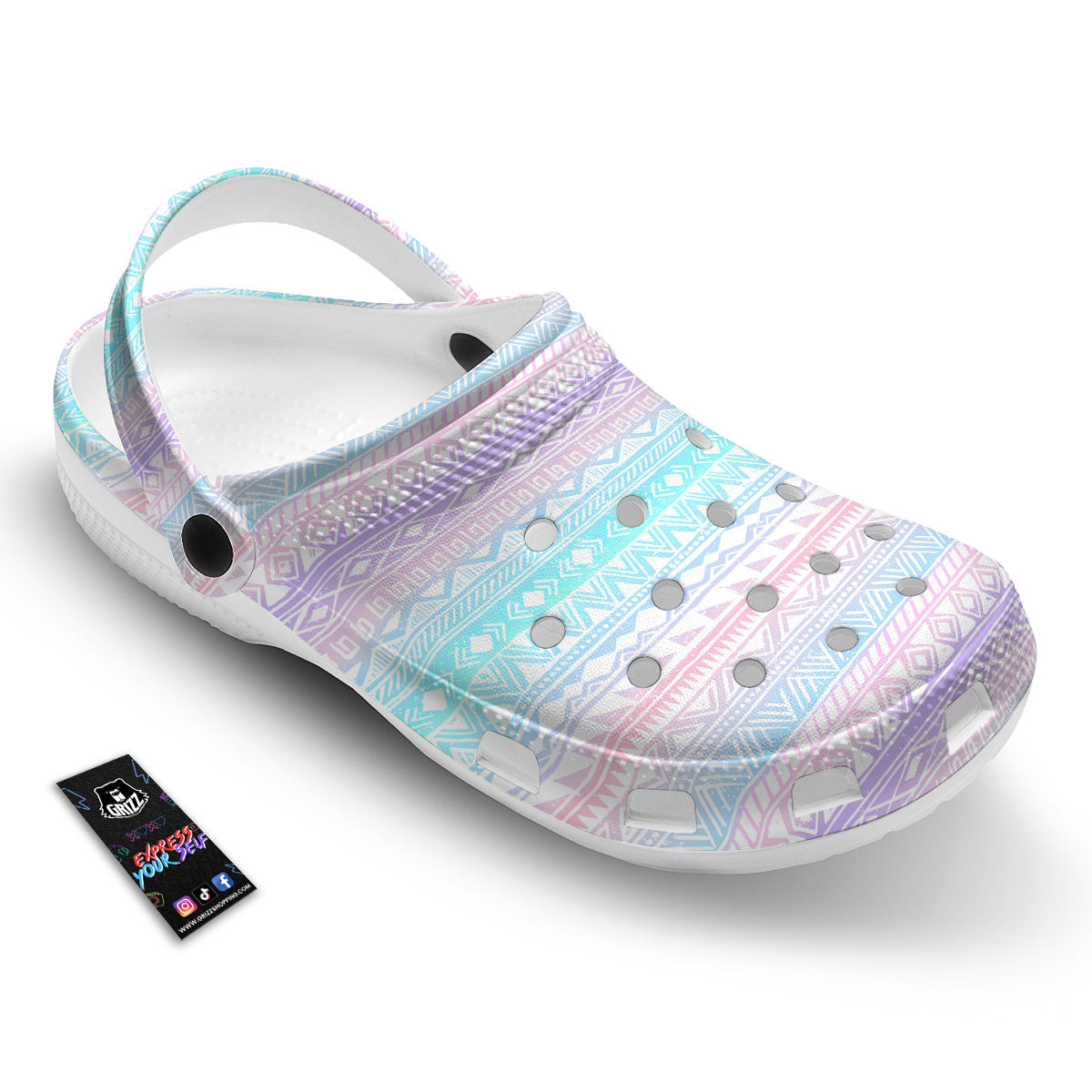 Tribal Aztec Pastel Print Pattern Clog-grizzshop