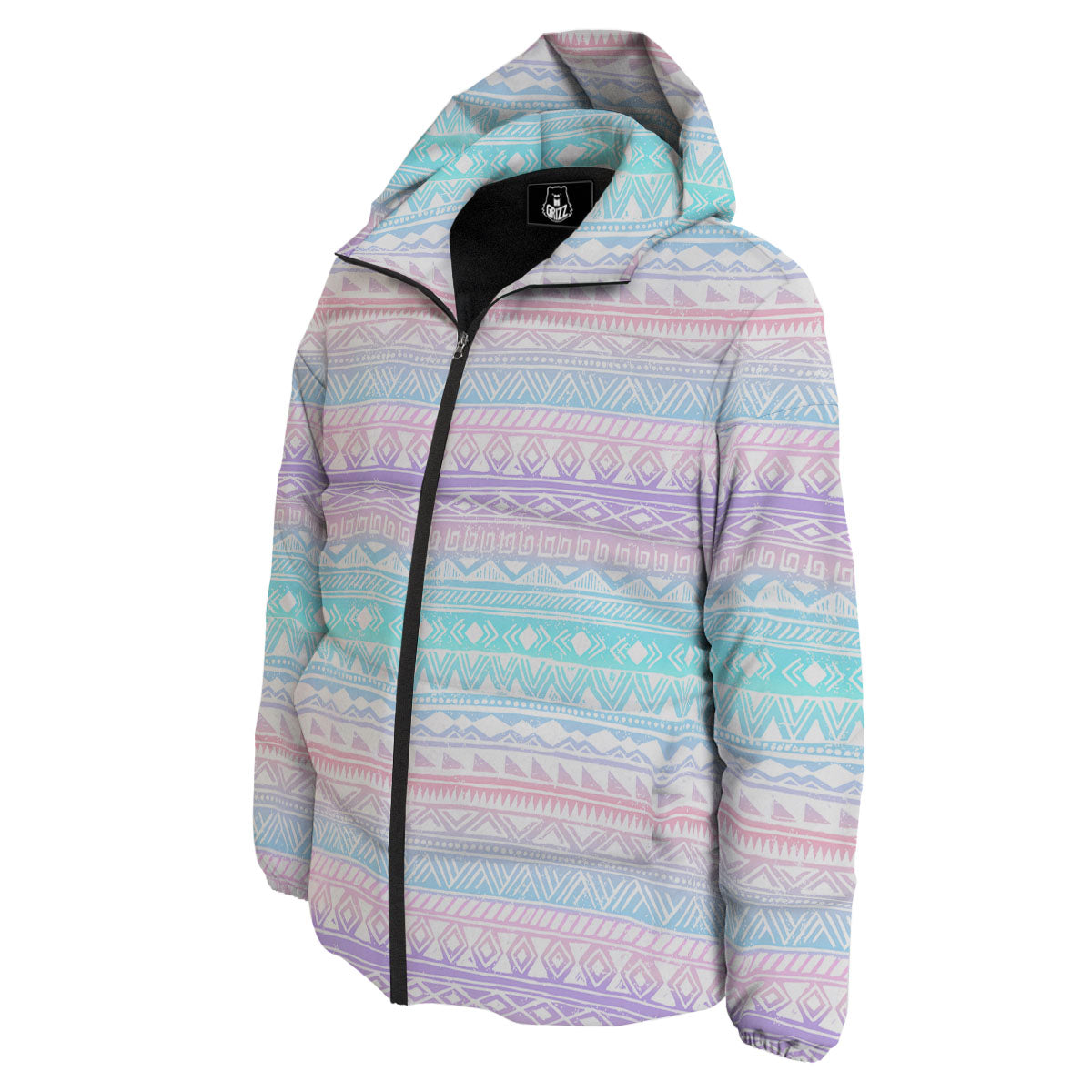 Tribal Aztec Pastel Print Pattern Down Jacket-grizzshop