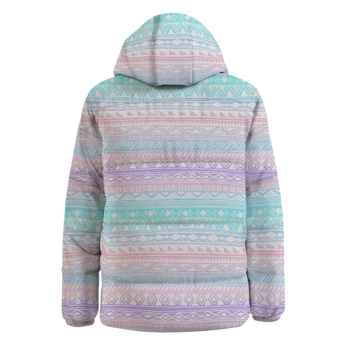 Tribal Aztec Pastel Print Pattern Down Jacket-grizzshop