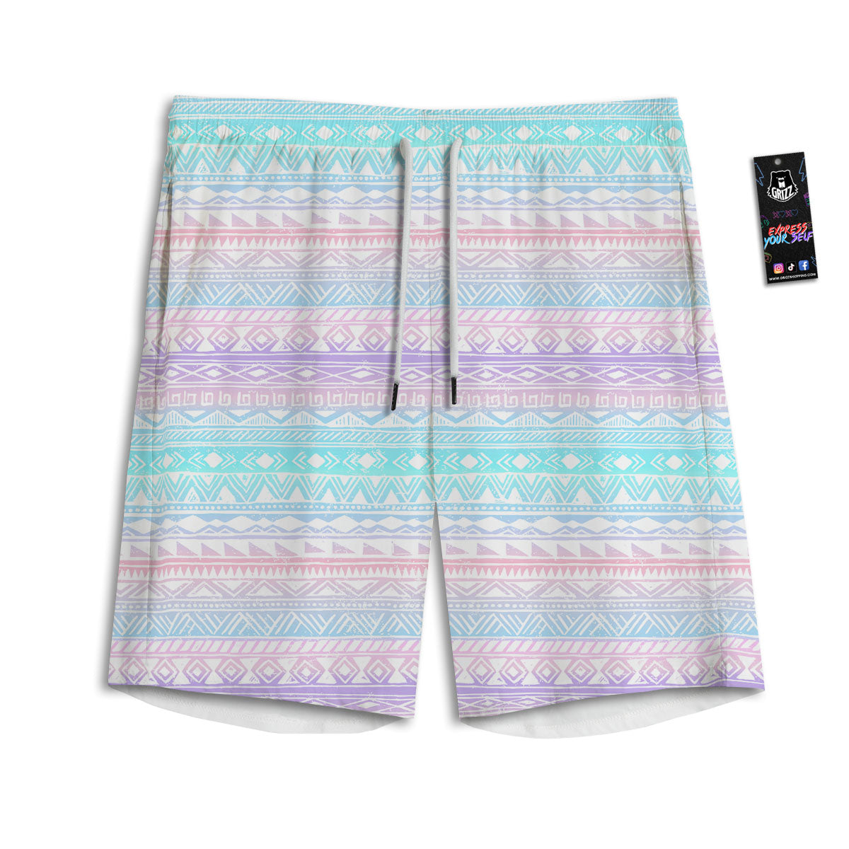 Tribal Aztec Pastel Print Pattern Men's Athletic Shorts