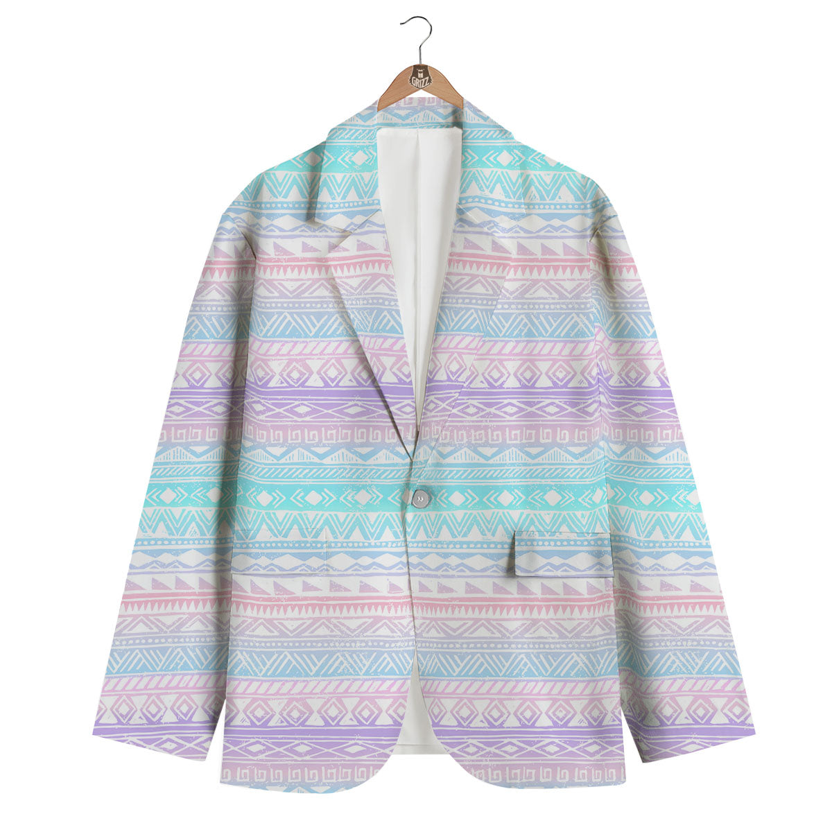 Tribal Aztec Pastel Print Pattern Men's Blazer-grizzshop