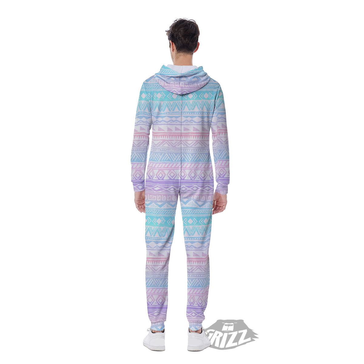 Tribal Aztec Pastel Print Pattern Men's Jumpsuit-grizzshop
