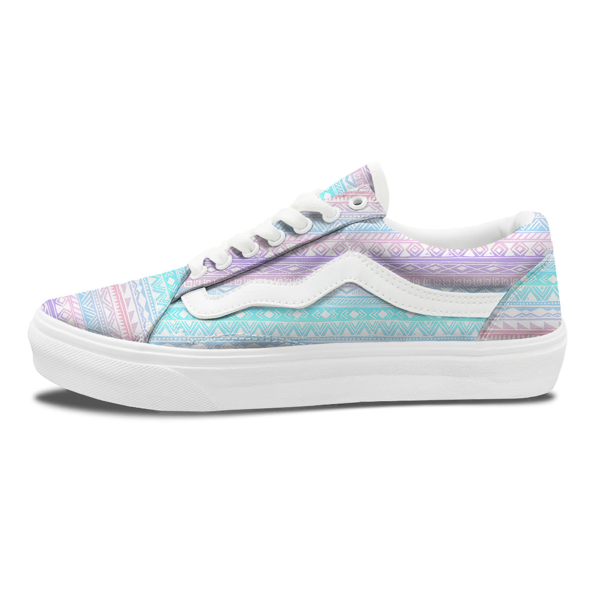 Tribal Aztec Pastel Print Pattern Skate Shoes-grizzshop