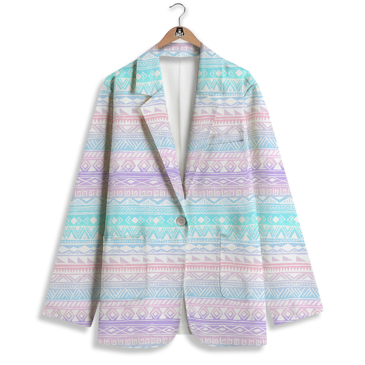 Tribal Aztec Pastel Print Pattern Women's Blazer-grizzshop