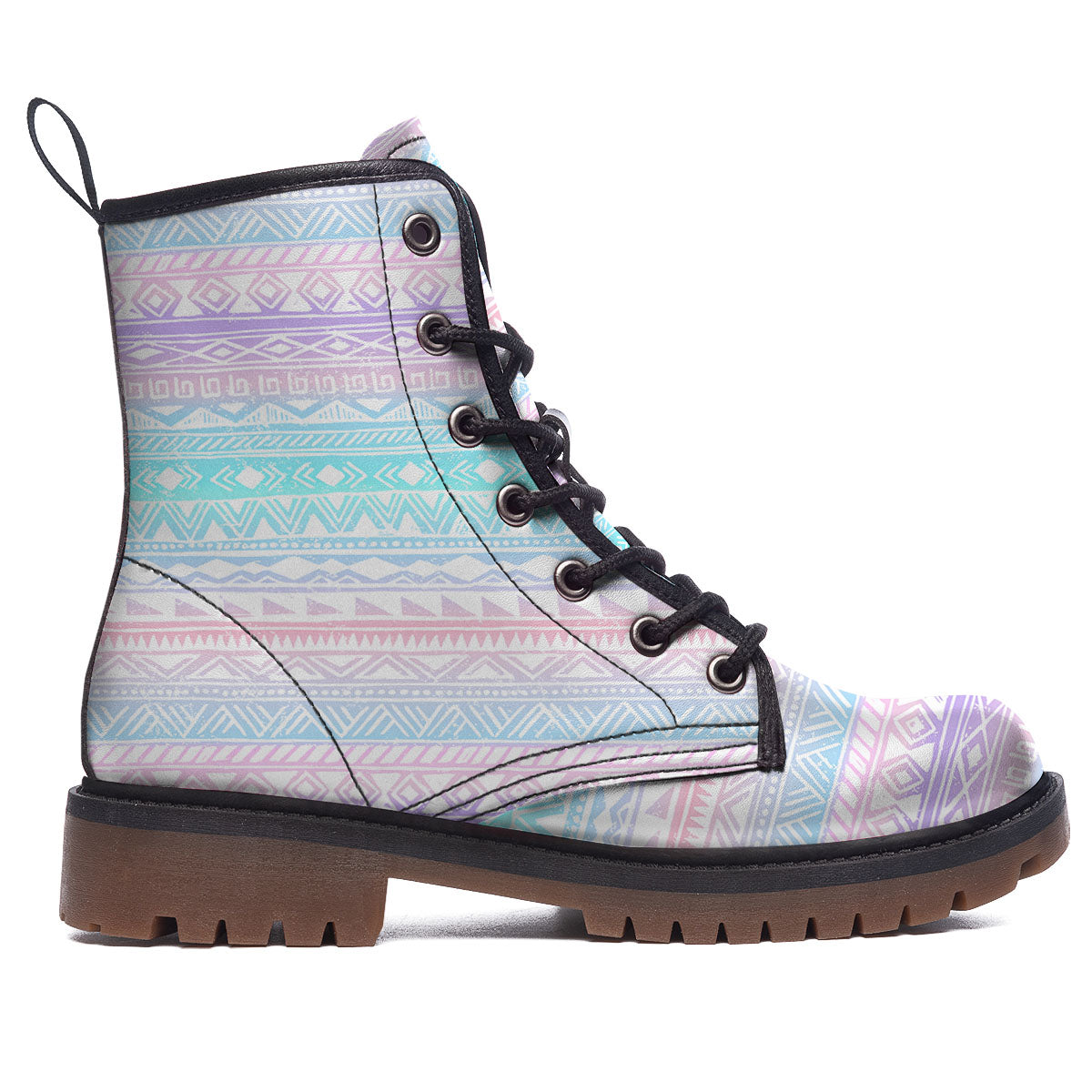 Tribal Aztec Pastel Print Pattern Work Boots-grizzshop