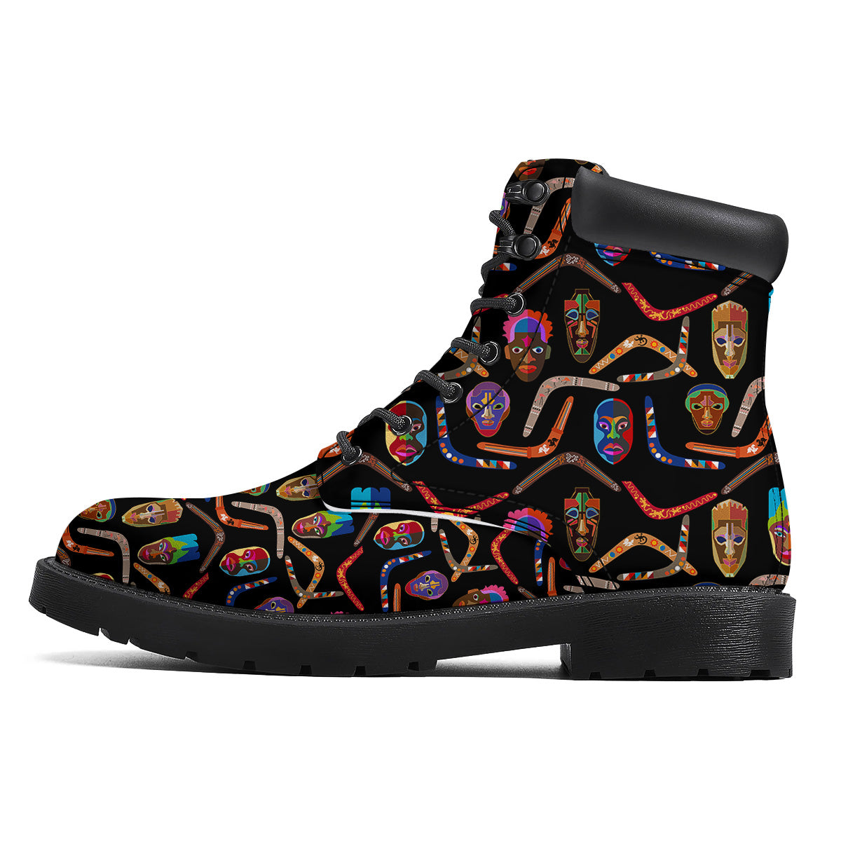 Tribal Boomerangs Print Pattern Boots-grizzshop
