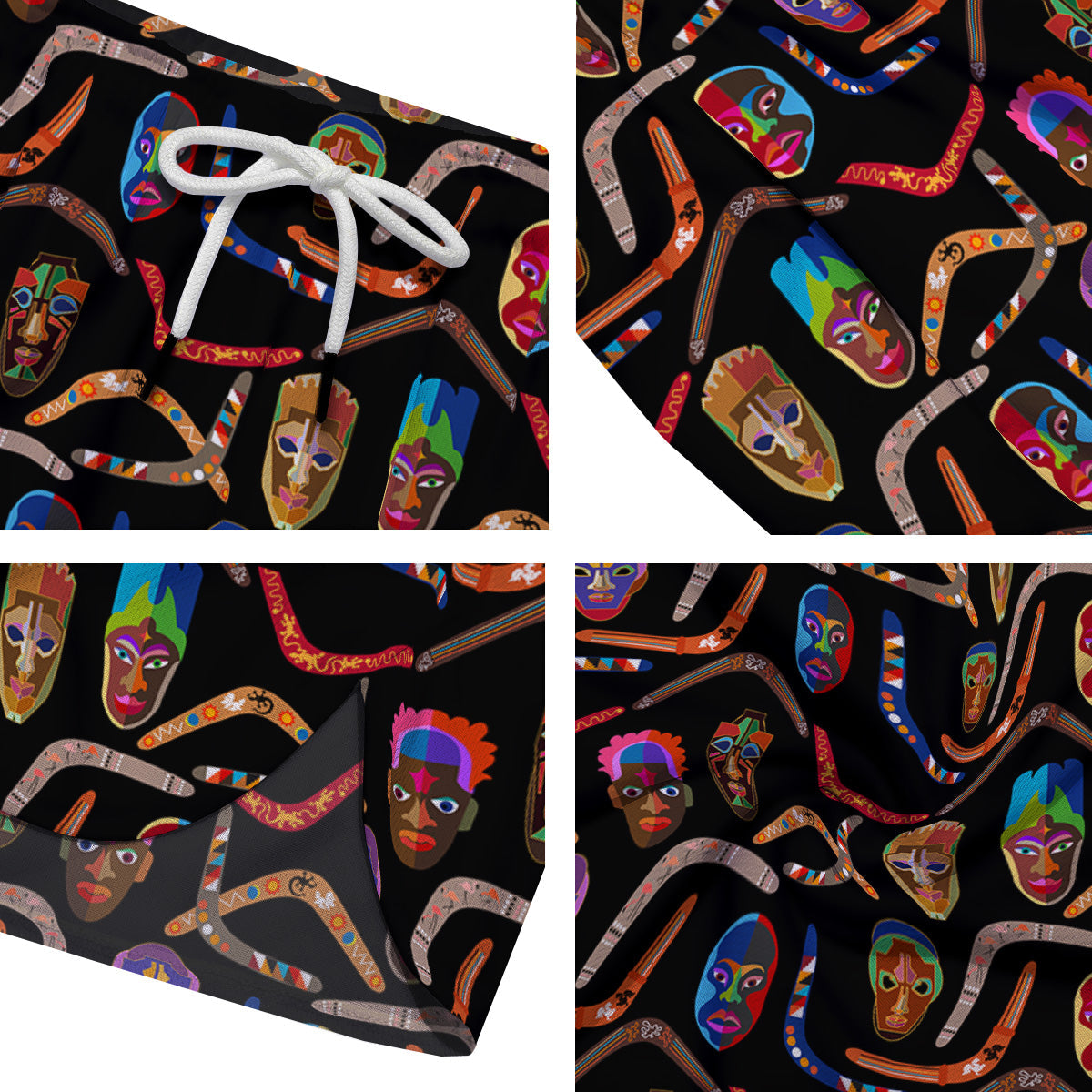 Tribal Boomerangs Print Pattern Men's Running Shorts-grizzshop