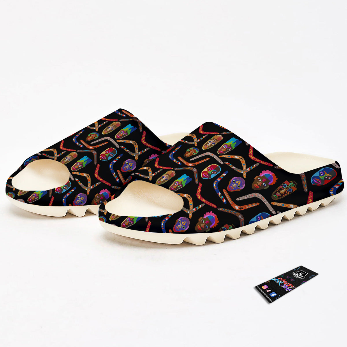 Tribal Boomerangs Print Pattern Sandals-grizzshop