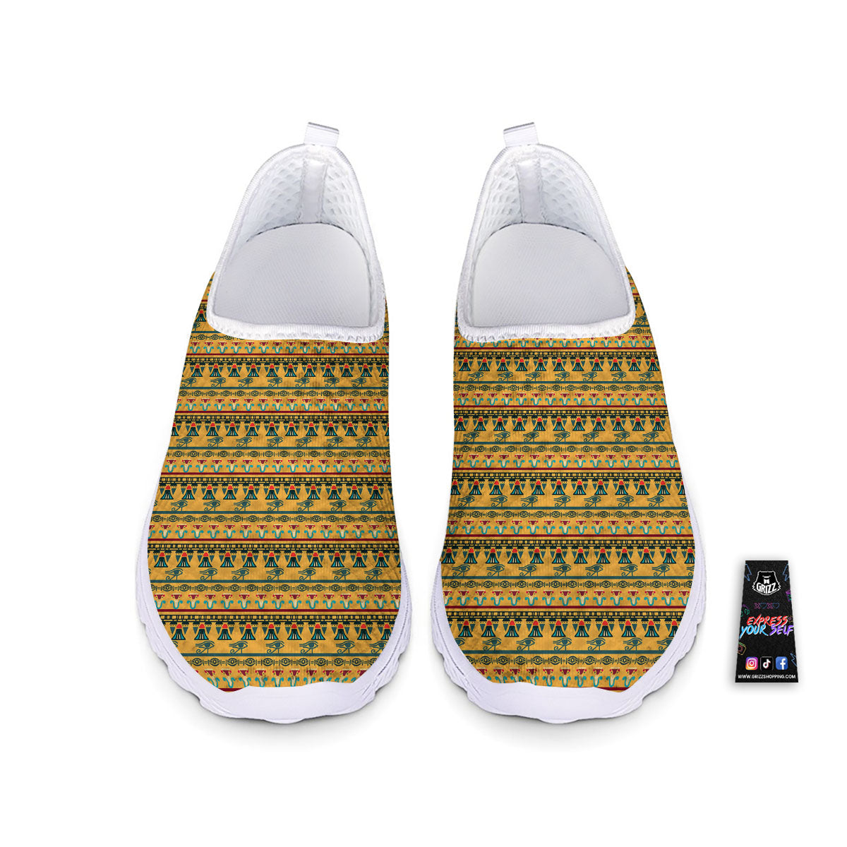 Tribal Egyptian Print Pattern Nurse Shoes-grizzshop