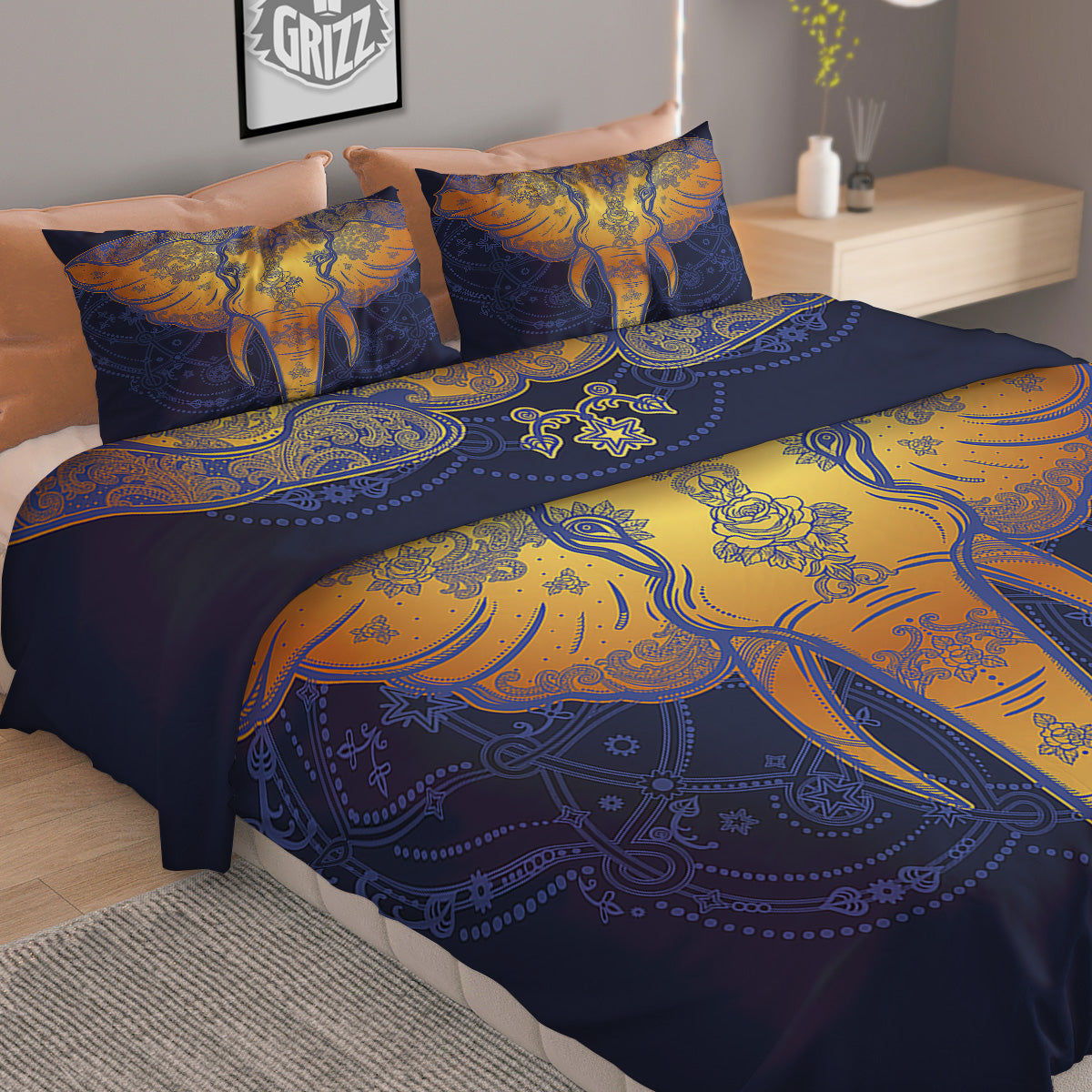 Tie Dye Green Print Duvet Cover Bedding Set