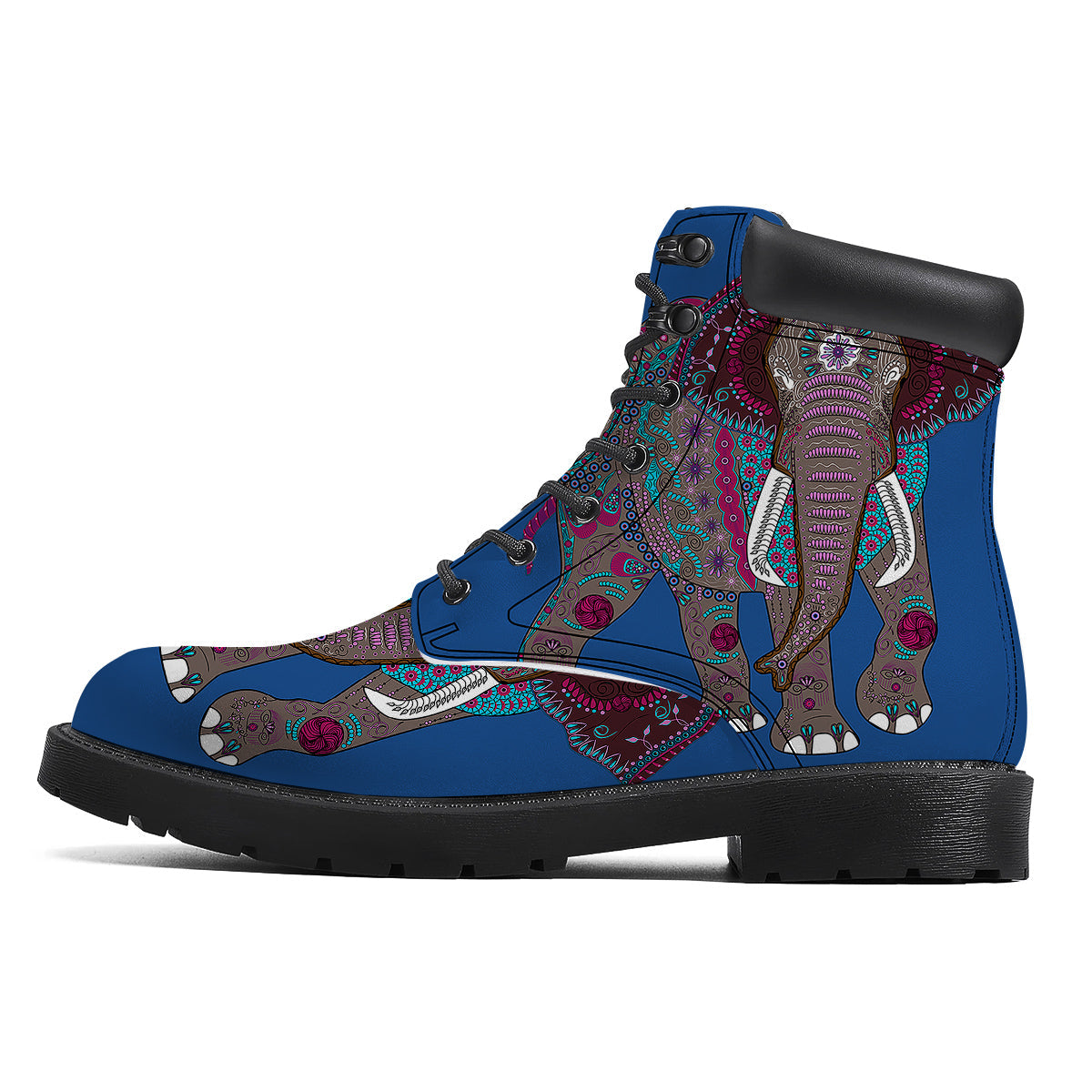 Tribal Elephant Indian Cute Print Boots-grizzshop