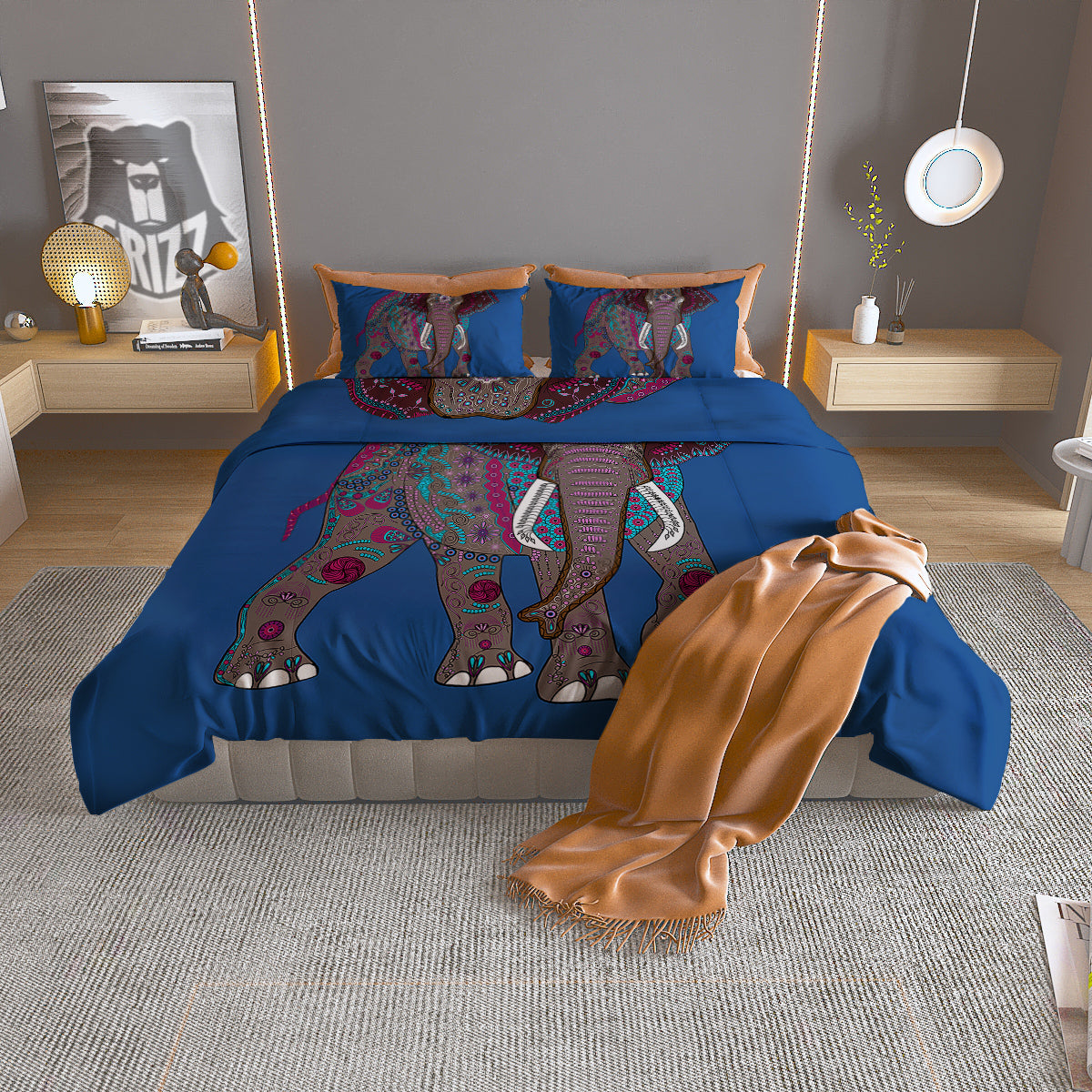 Tribal Elephant Indian Cute Print Duvet Cover Bedding Set