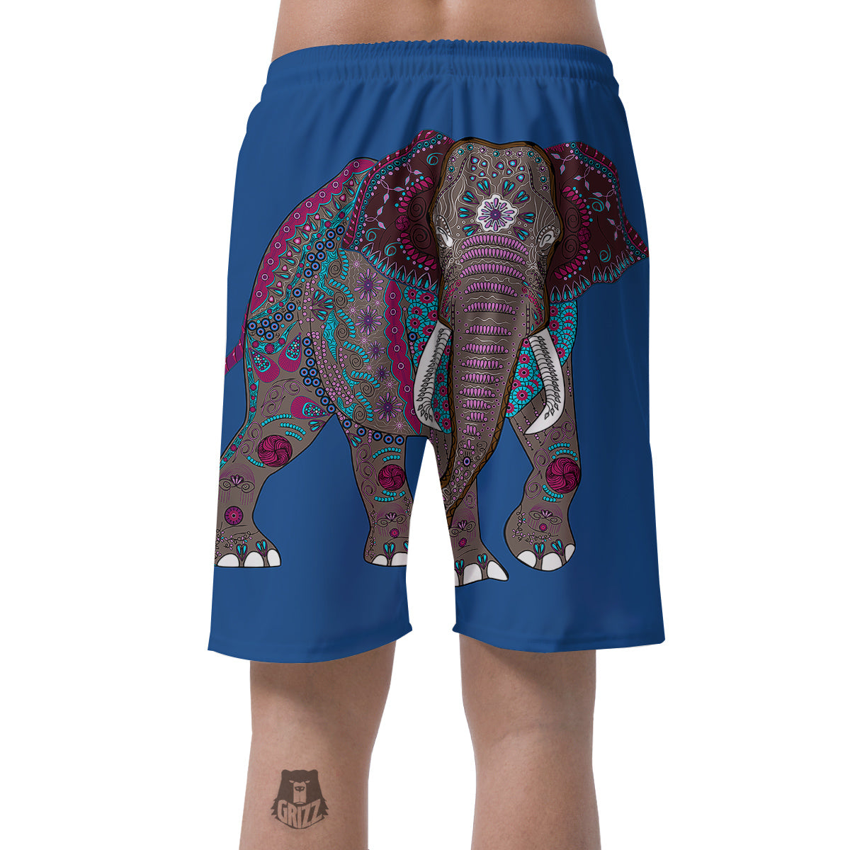 Tribal Elephant Indian Cute Print Men's Shorts-grizzshop
