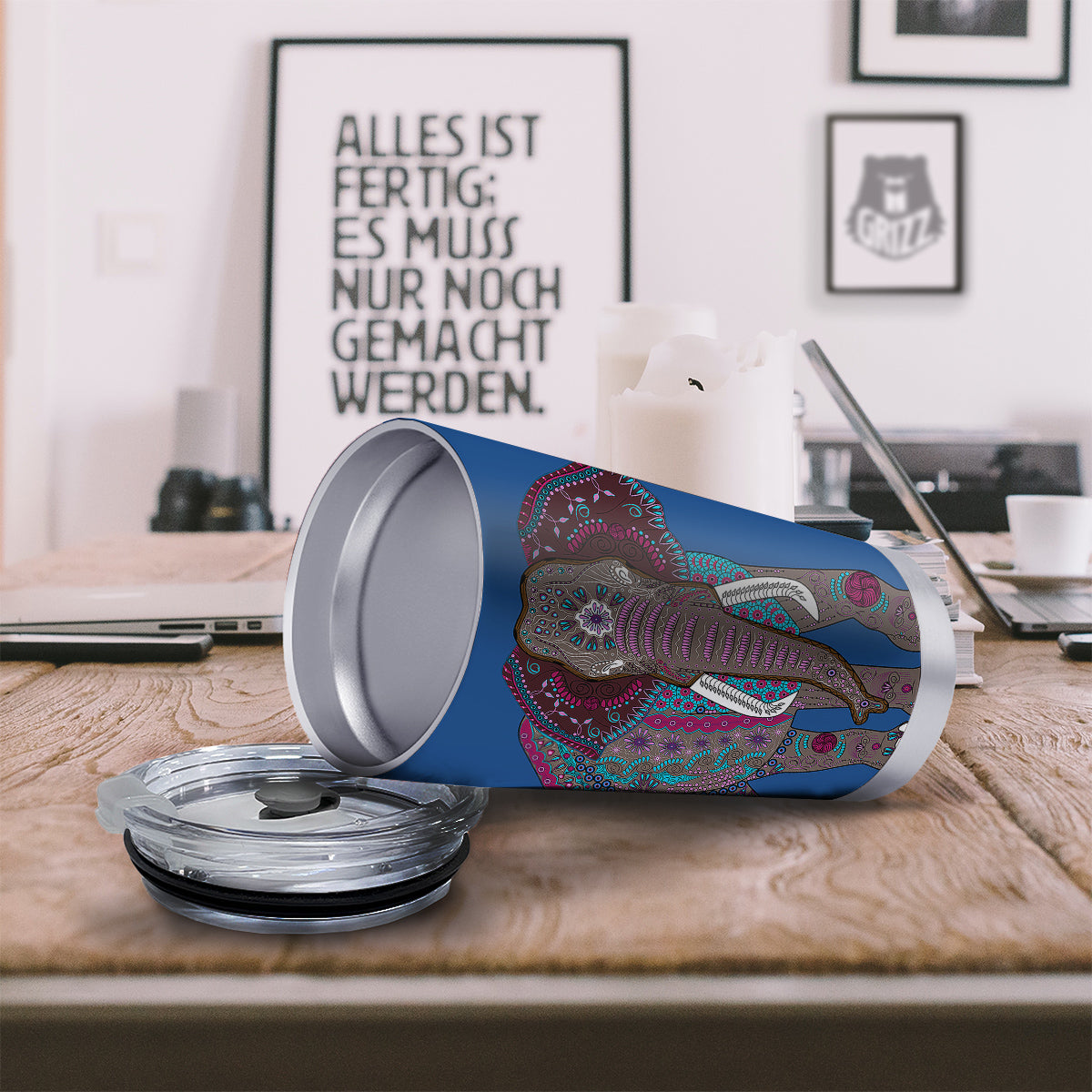 Tribal Elephant Indian Cute Print Tumbler-grizzshop