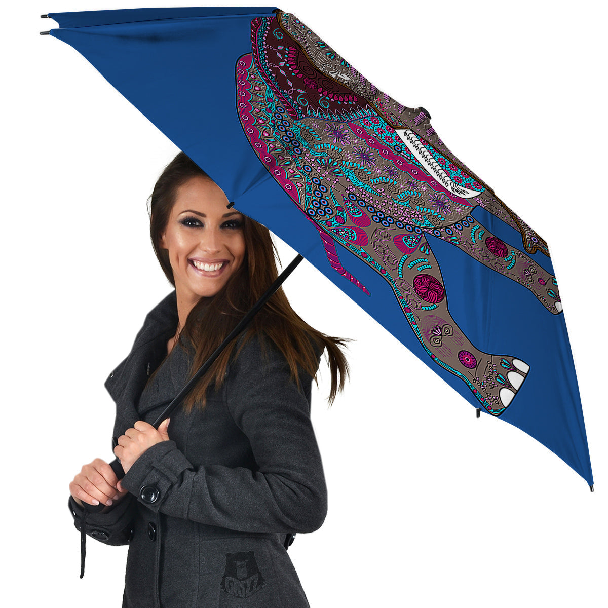 Tribal Elephant Indian Cute Print Umbrella-grizzshop