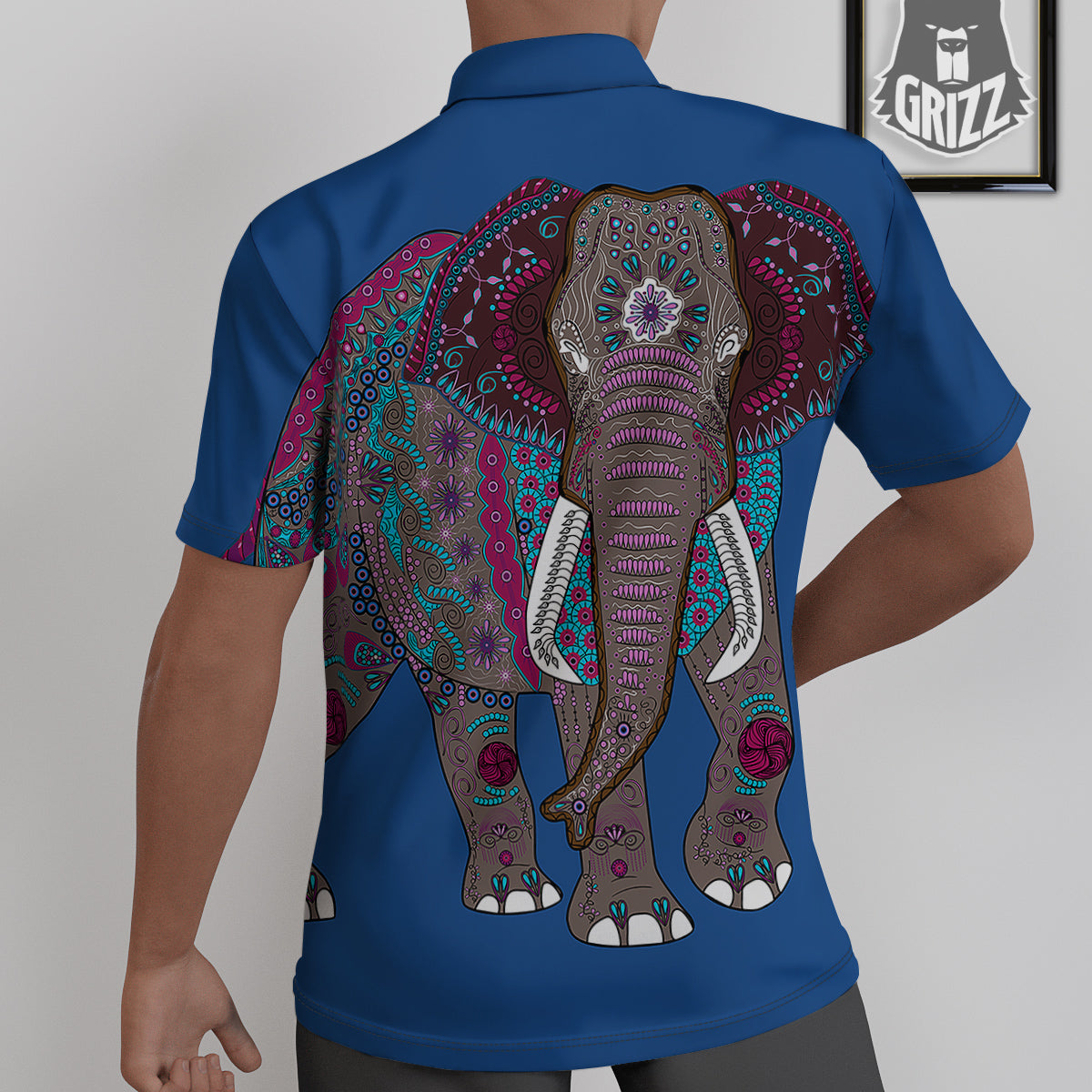 Tribal Elephant Indian Cute Print Untucked Shirts-grizzshop