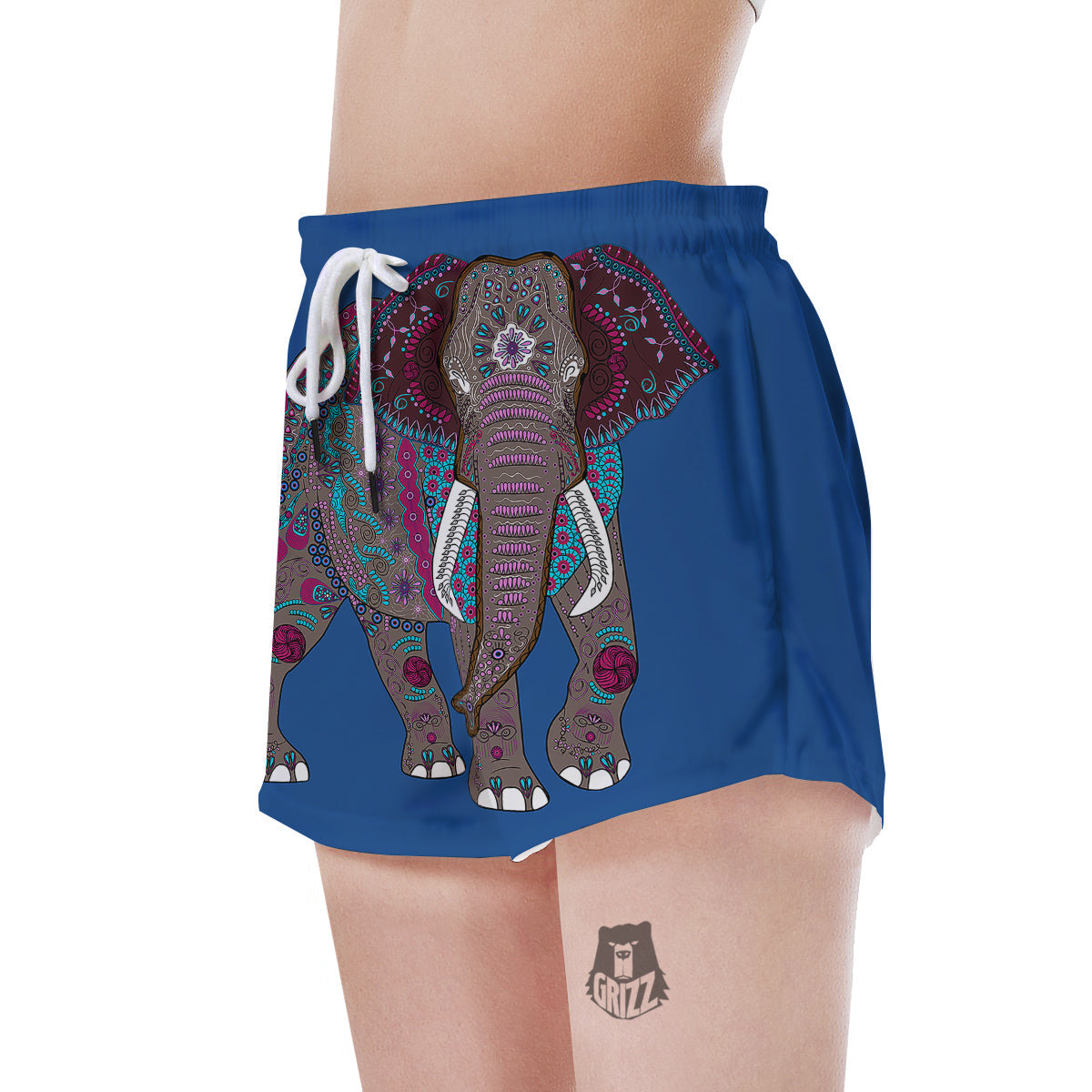 Tribal Elephant Indian Cute Print Women's Shorts-grizzshop