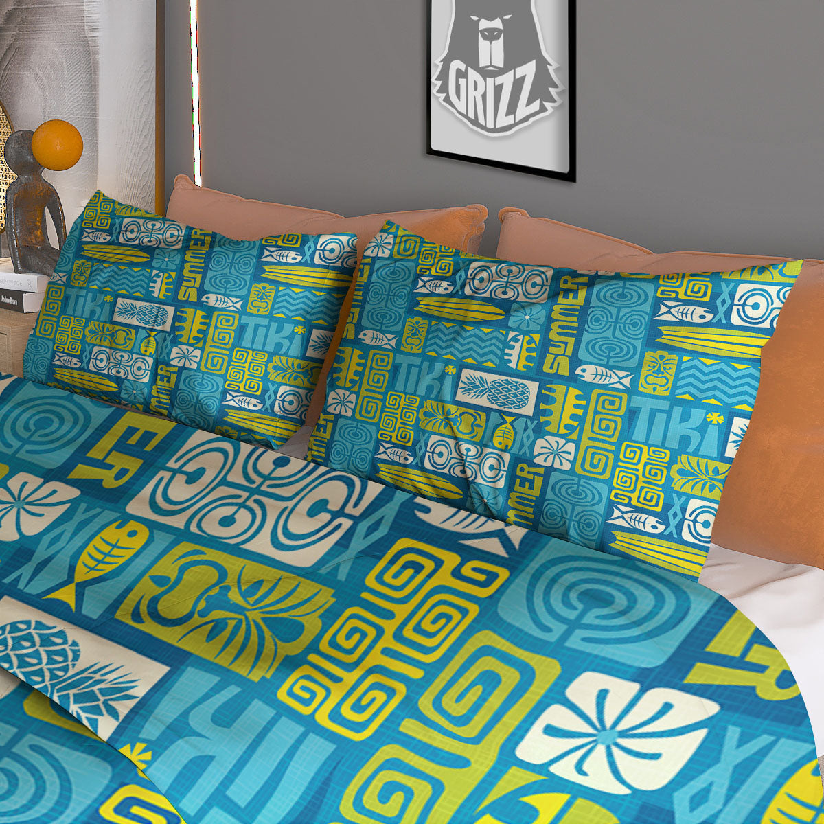 Tribal Hawaii Polynesian Print Duvet Cover Bedding Set