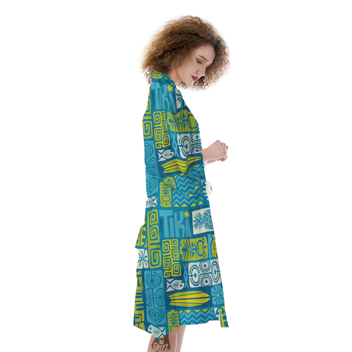Tribal Hawaii Polynesian Print Kimono-grizzshop