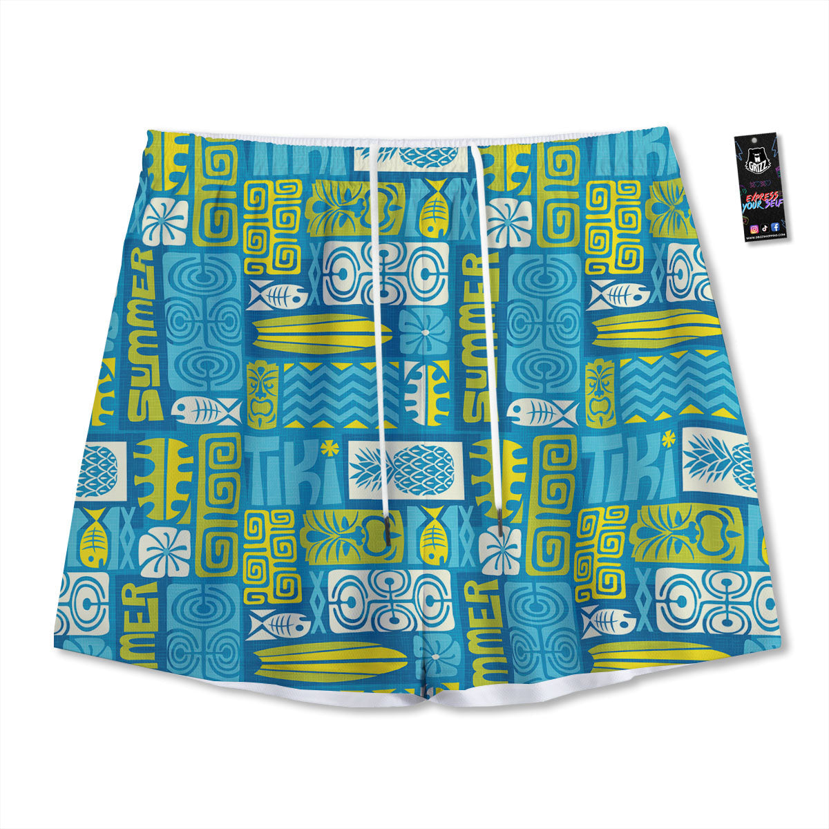 Tribal Hawaii Polynesian Print Mesh Shorts