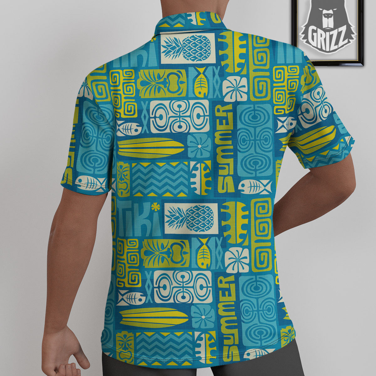 Tribal Hawaii Polynesian Print Untucked Shirts-grizzshop