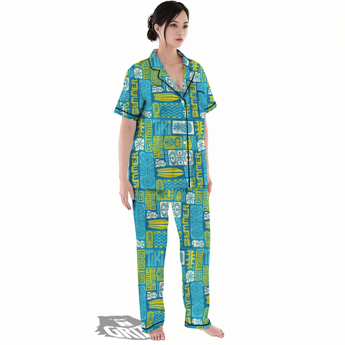 Tribal Hawaii Polynesian Print Women's Pajamas Set-grizzshop