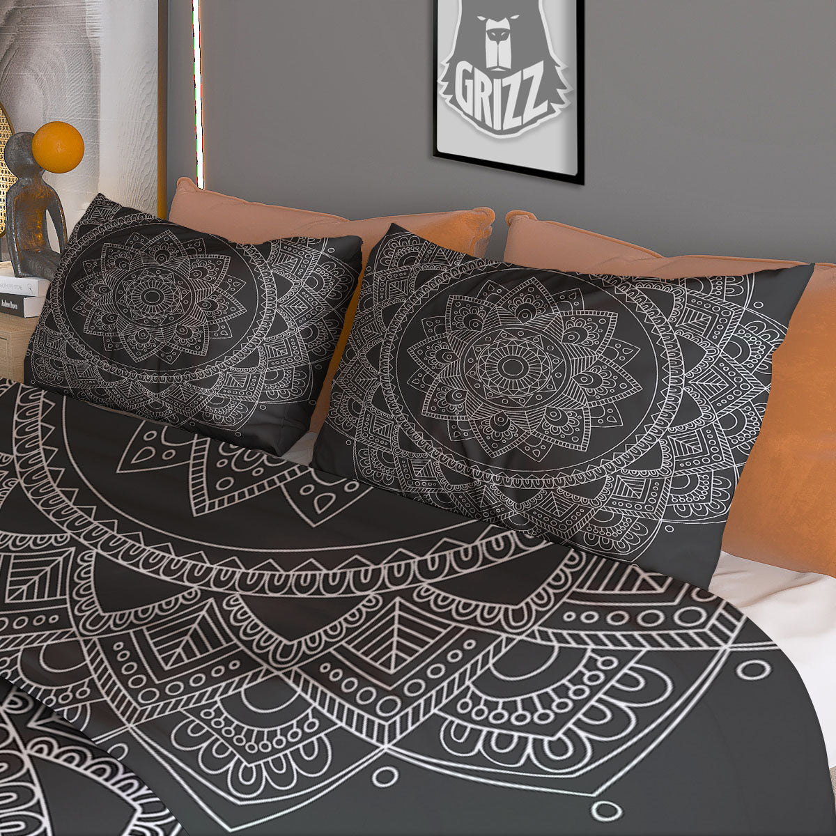 Tribal Mandala White And Black Print Duvet Cover Bedding Set