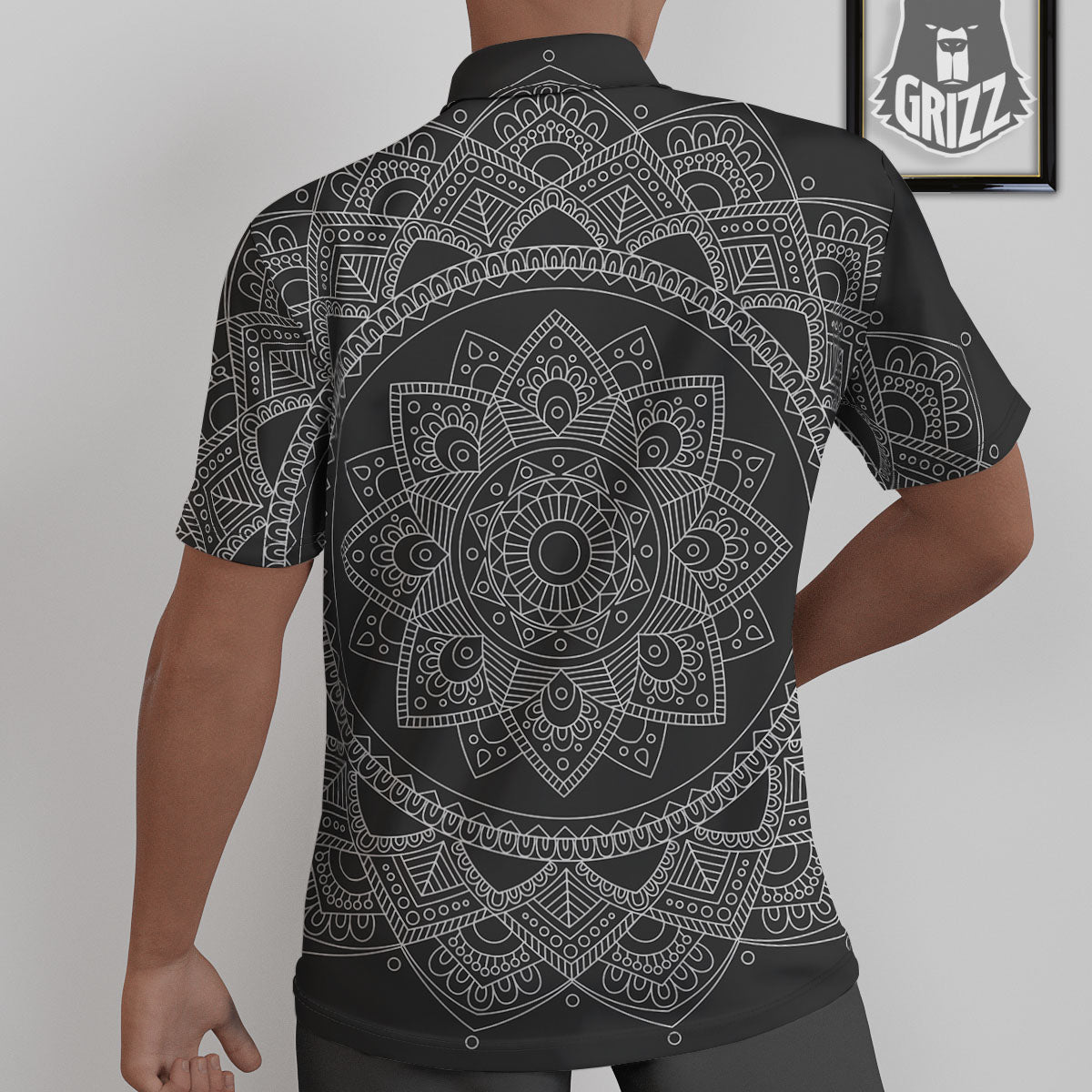 Tribal Mandala White And Black Print Untucked Shirts-grizzshop