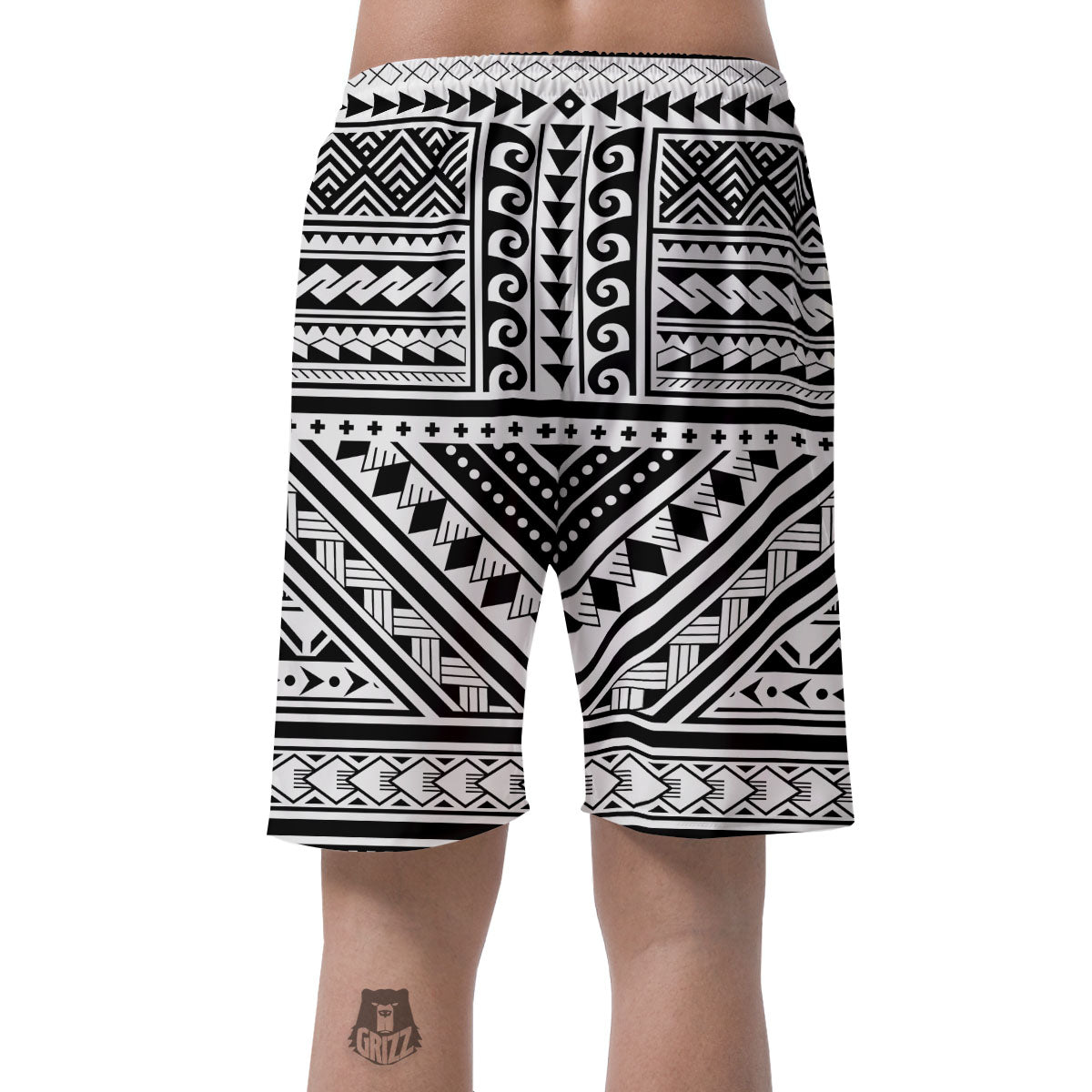 Tribal Maori Polynesian Tattoo Print Men's Shorts-grizzshop