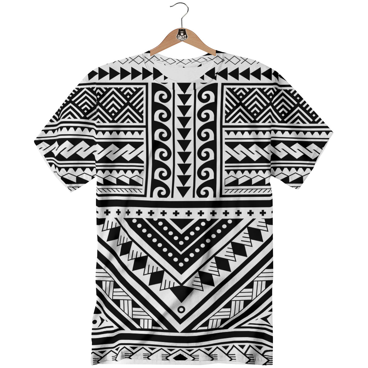 Tribal Maori Polynesian Tattoo Print T-Shirt-grizzshop