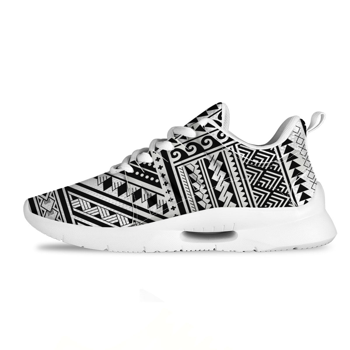 Tribal Maori Polynesian Tattoo Print Tennis Shoes-grizzshop
